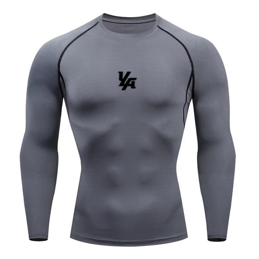 Yoga & Fitness Center - قميص رياضي رجالي ضاغط بأكمام طويلة،
