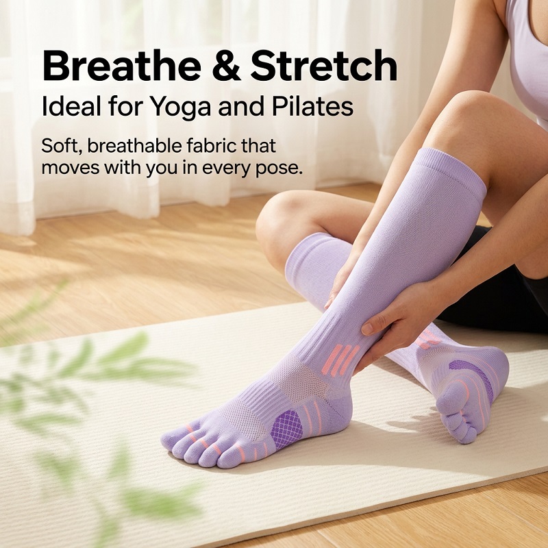 1/6 أزواج من الجوارب الطويلة ا - مراجعة Yoga Fitness & Nutrition Llp وسعره