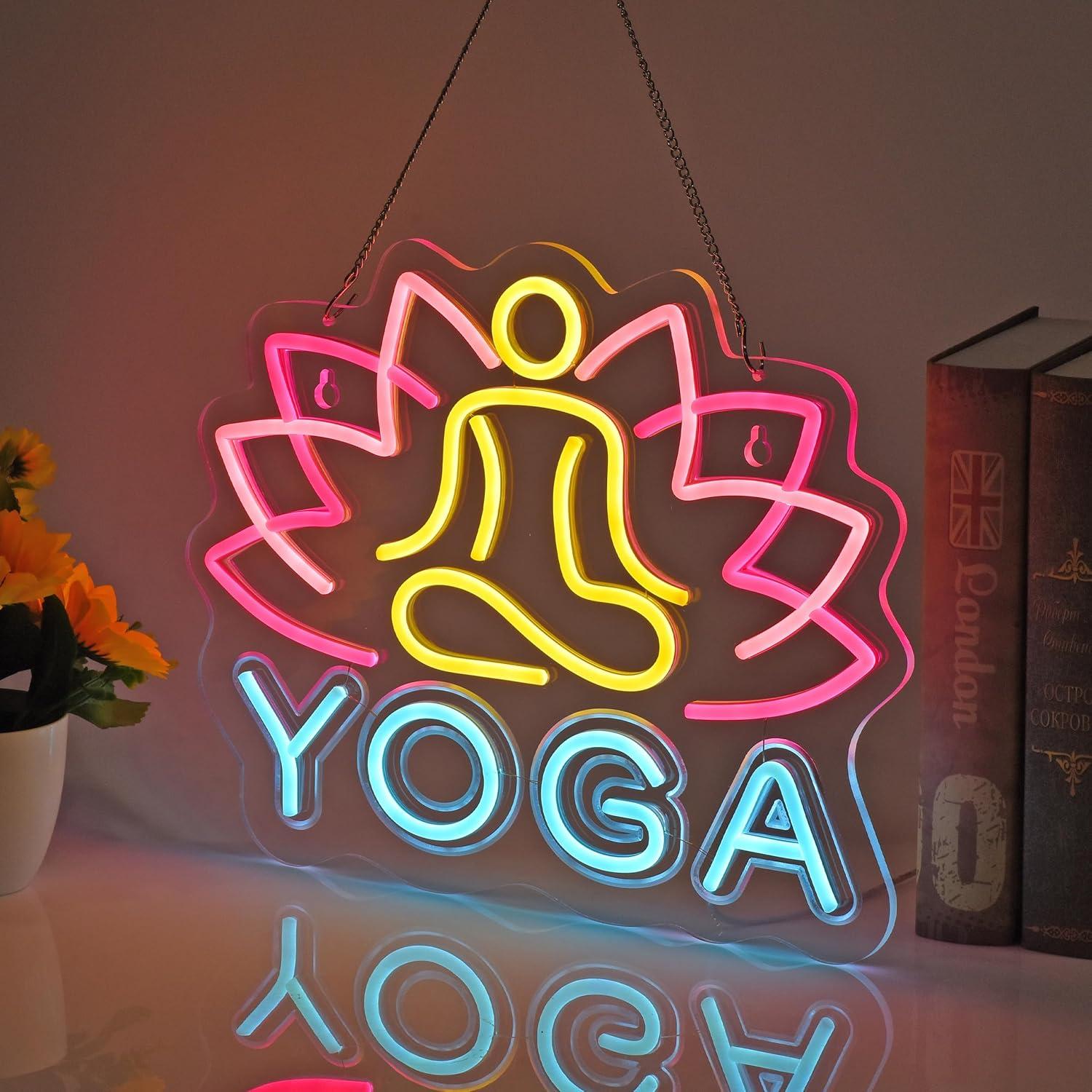 لافتة نيون لليوغا، أضواء نيون  - مراجعة Yoga Fitness Room وسعره