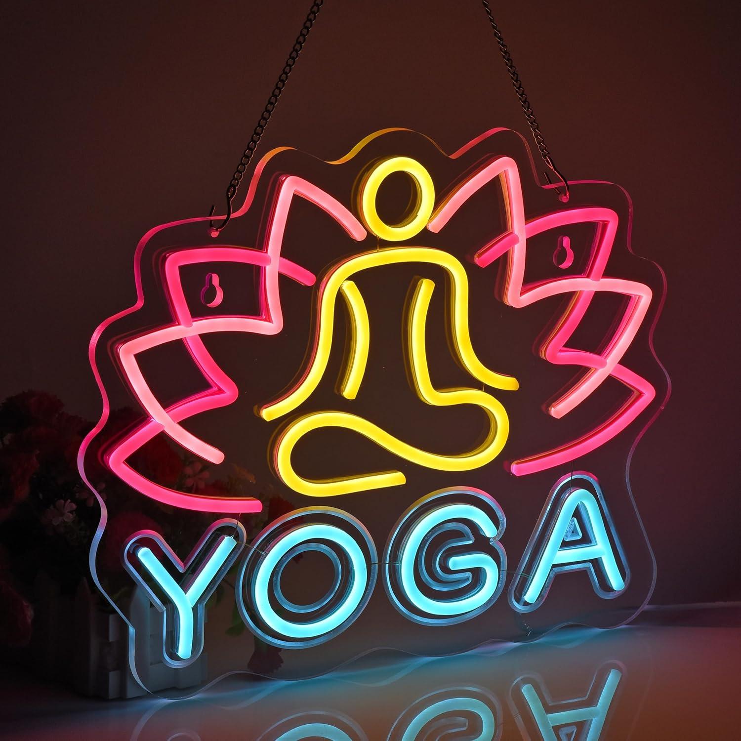 لافتة نيون لليوغا، أضواء نيون  - مراجعة Yoga Fitness Room وسعره