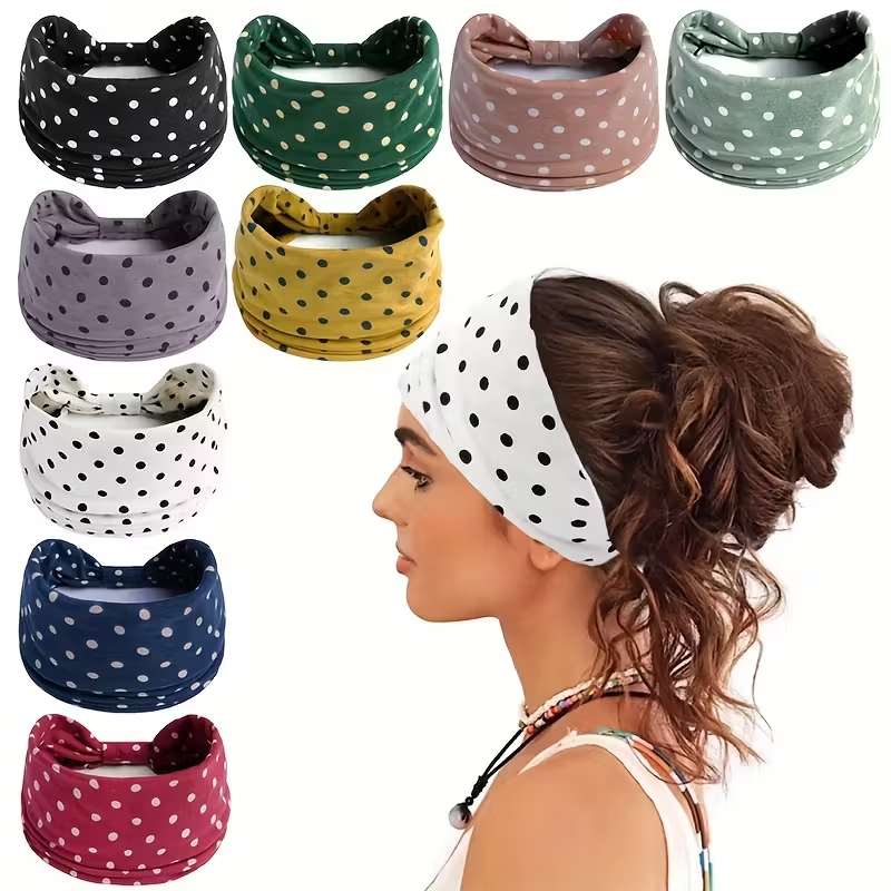 البولكا نقطة معقود Headbands ب - مراجعة Yoga Fitness Band وسعره